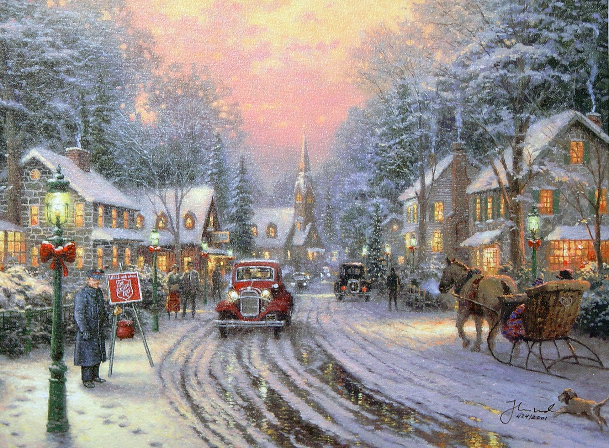 Villaggio natalizio innevato Kinkade, 1942x1429 Full HD+ WUXGA, PC Desktop