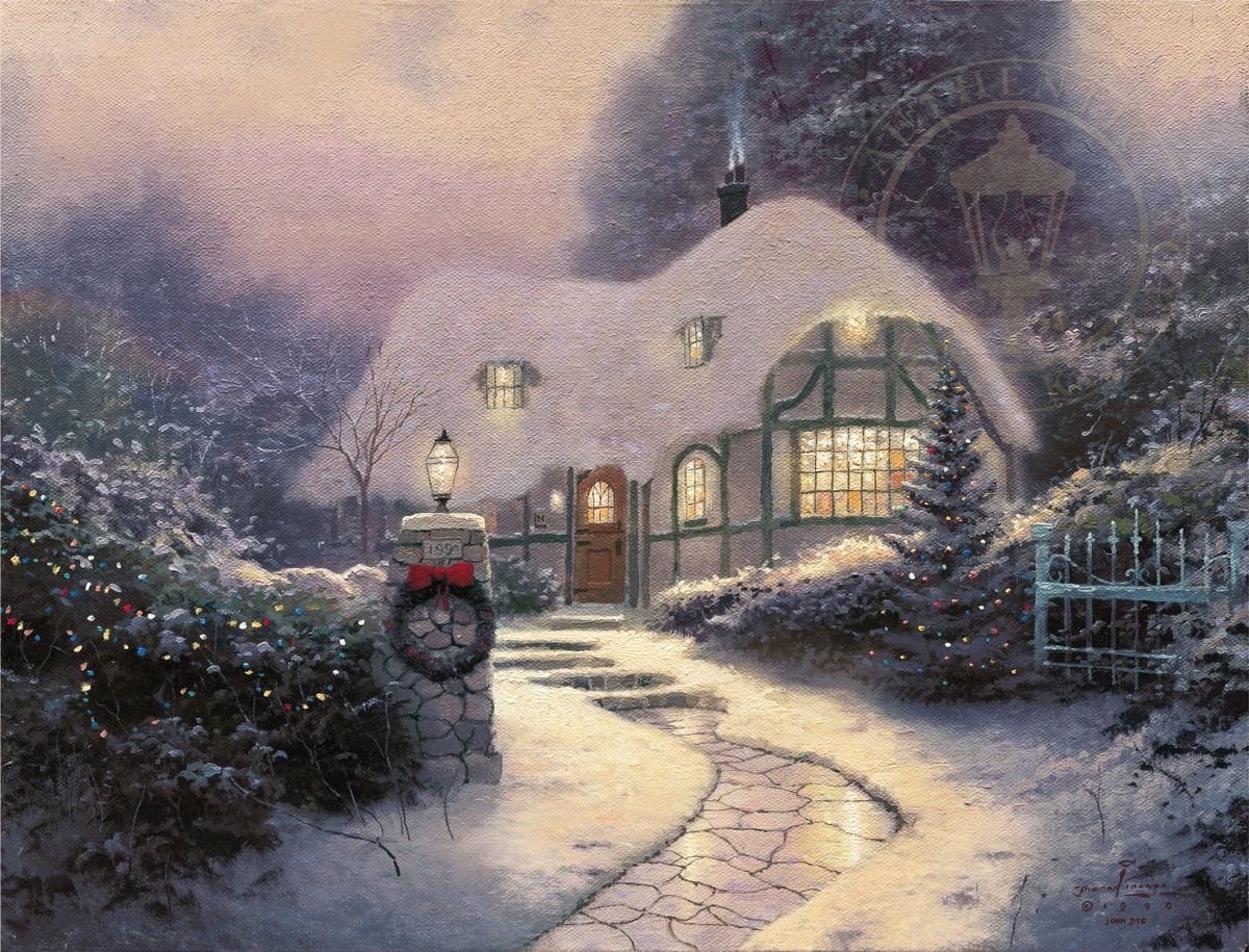 Cottage natalizio innevato, 1200x915 HD, Desktop