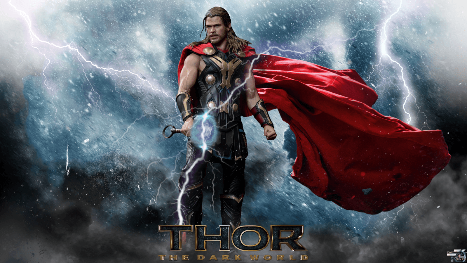 Thor con mantello rosso e fulmini, 1600x900 HD Ready, Monitor Gaming