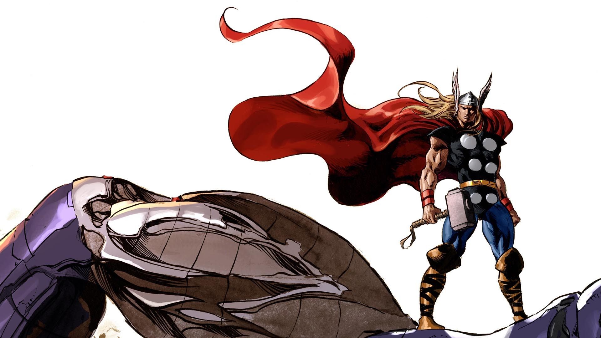 Thor con mantello rosso, 1920x1080 Full HD 1080p, Monitor Gaming