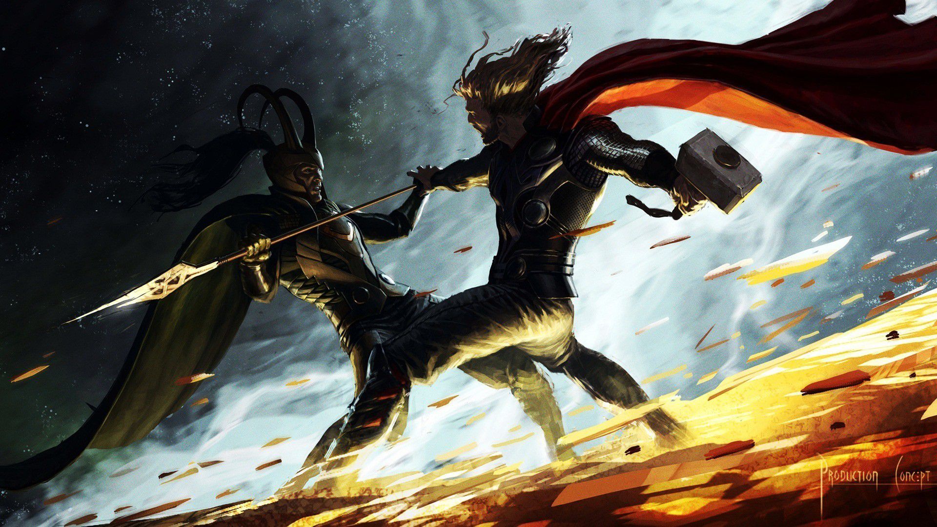 Thor con martello e mantello, 1920x1080 1080p, Desktop