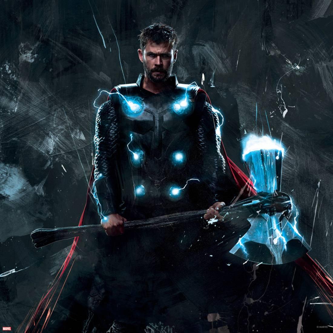 Thor con Stormbreaker luminoso, 1100x1100 HD, iMac