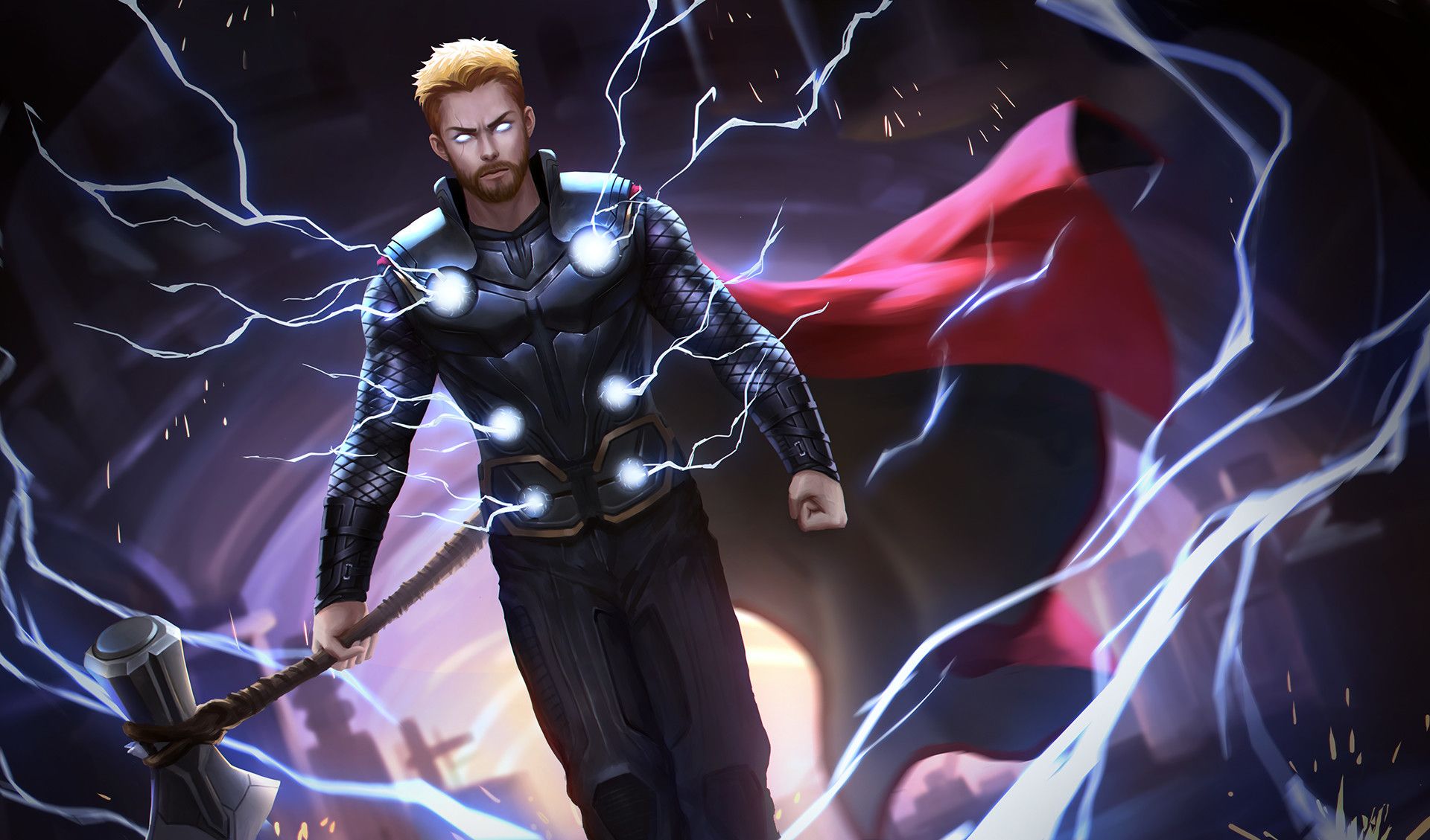 Thor con martello e fulmini, 1920x1129 Full HD 1080p, Desktop