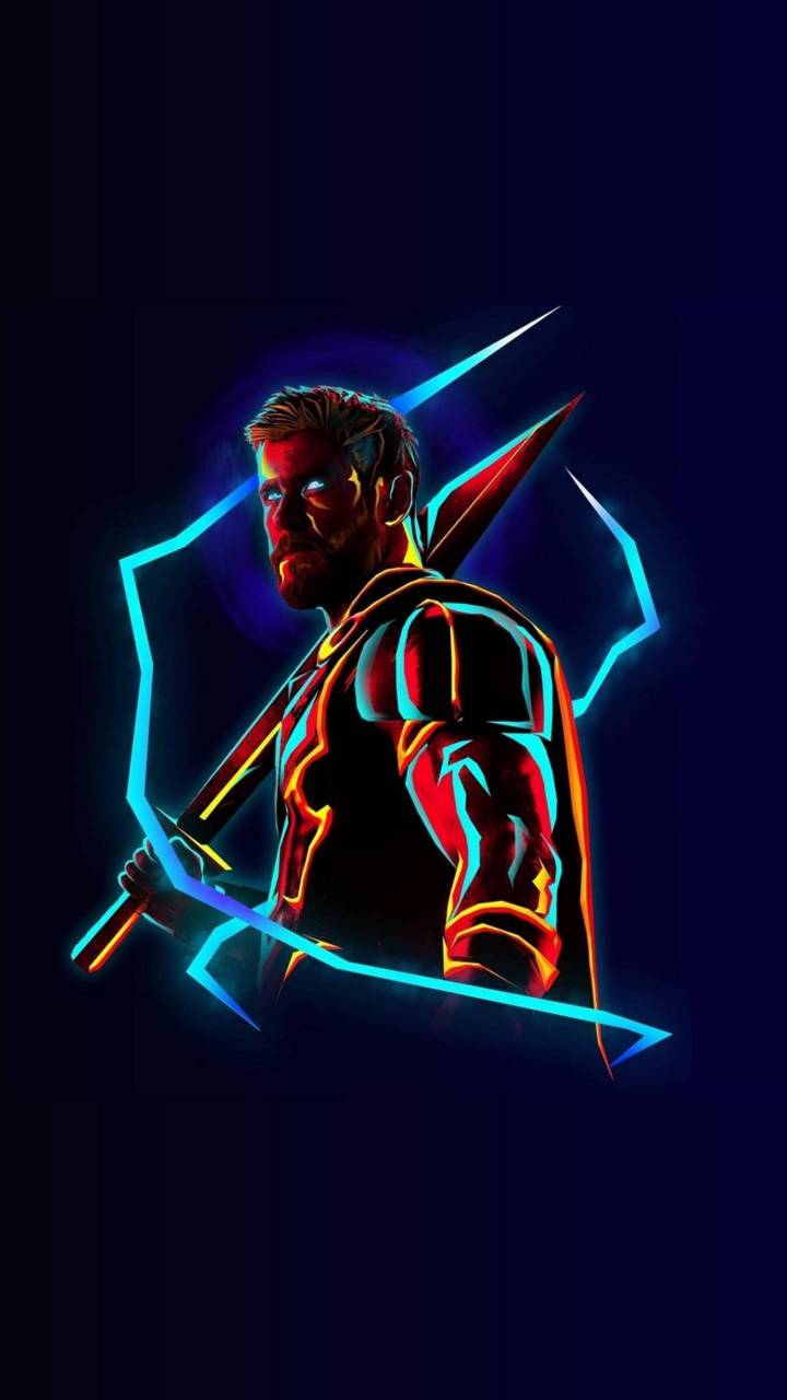 Thor stile neon con ascia, 720x1280 Full HD Verticale, Smartphone