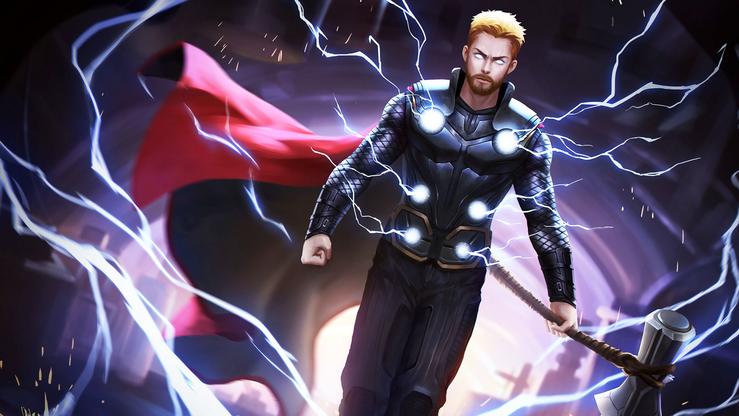 Thor con martello e fulmini, 2560x1440 2K QHD, Monitor Gaming