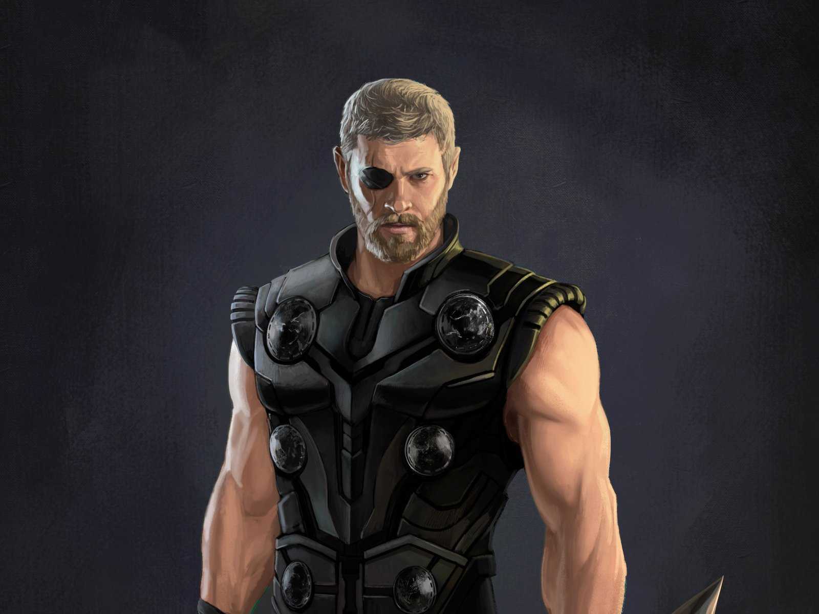 Thor armatura nera artwork, 1600x1200 900p, Laptop