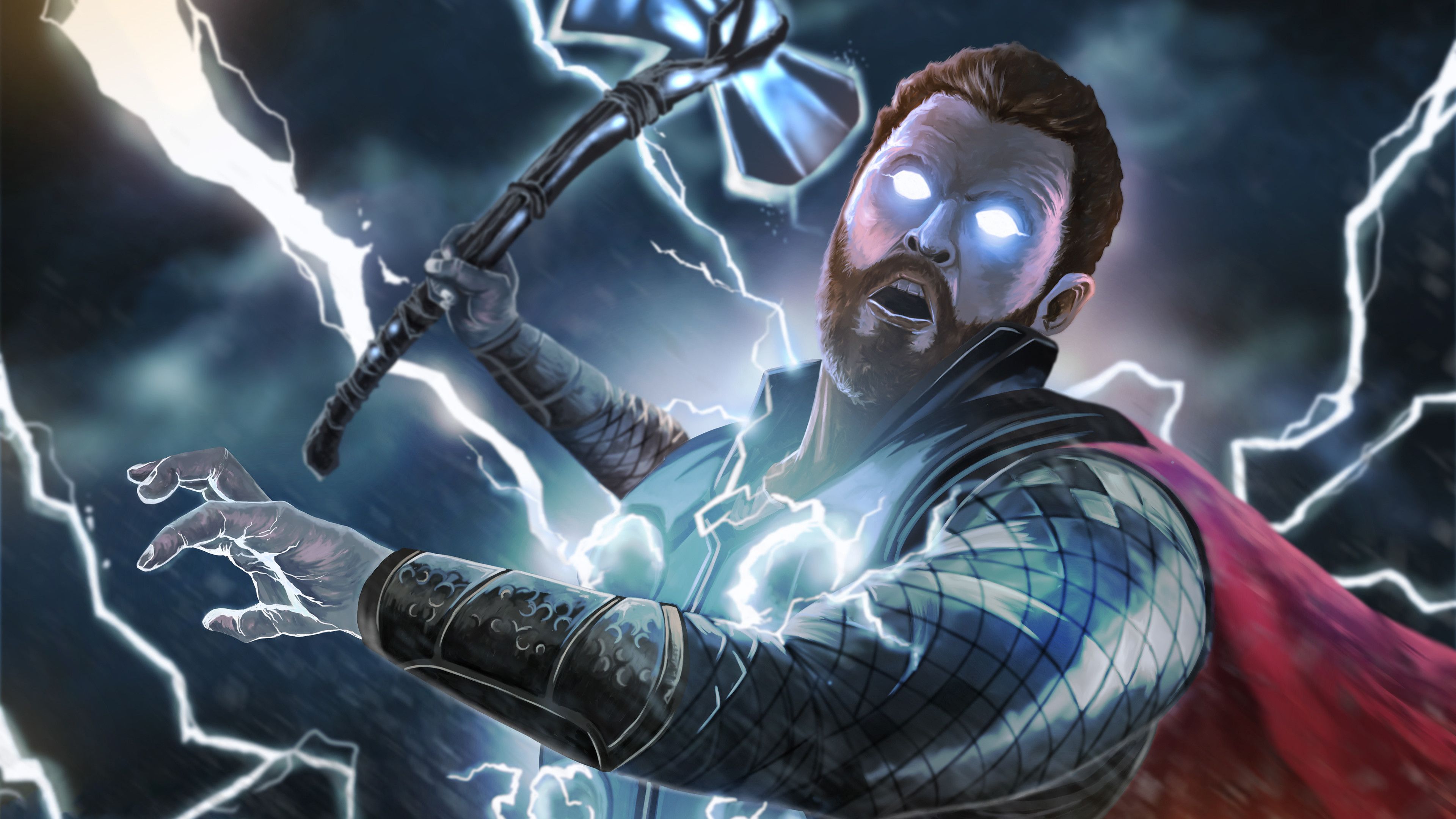 Thor con fulmini e martello, 3840x2160 4K Ultra HD, Monitor 4K