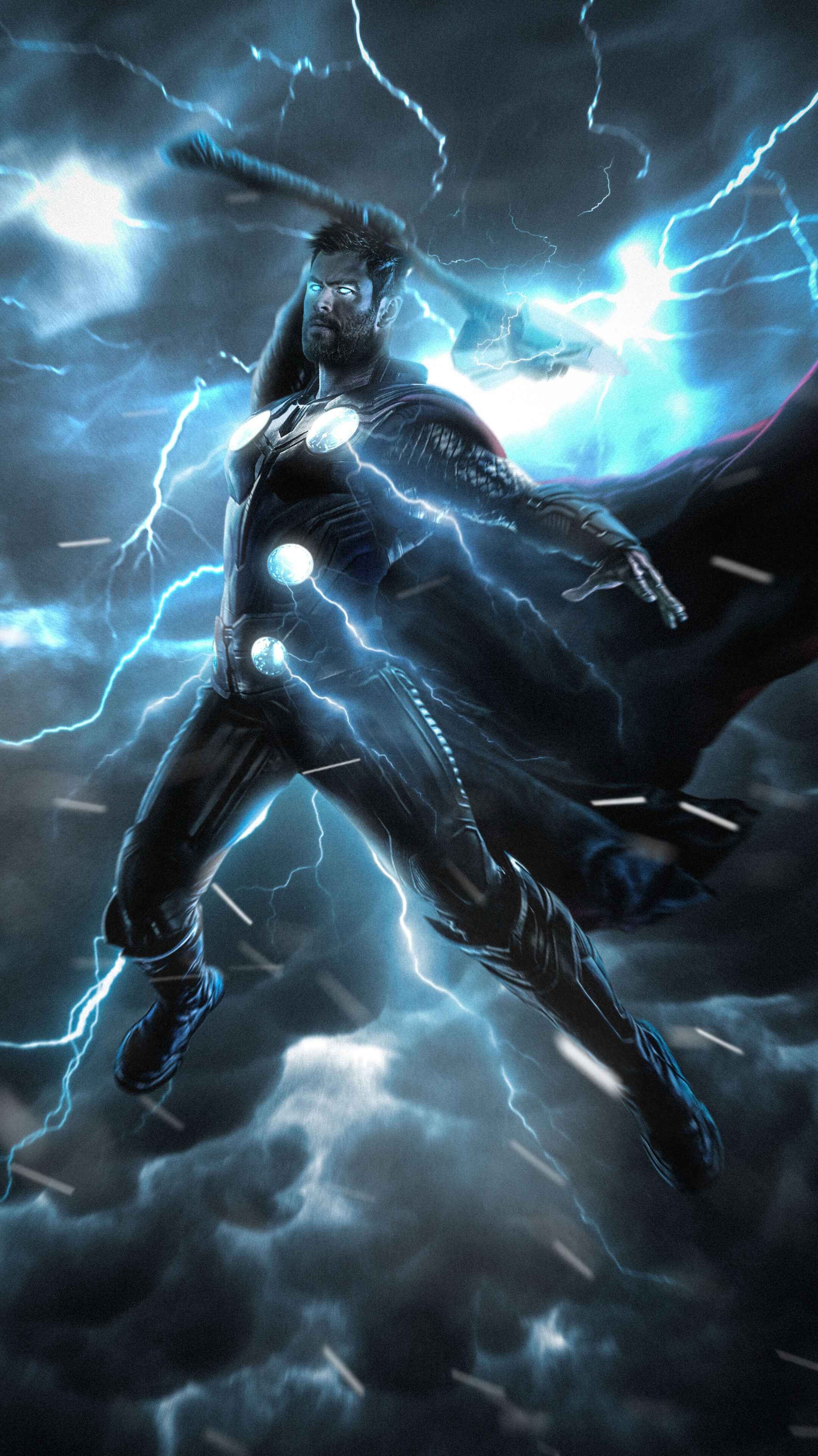 Thor con fulmini blu, 2160x3840 Full HD Verticale, iPhone