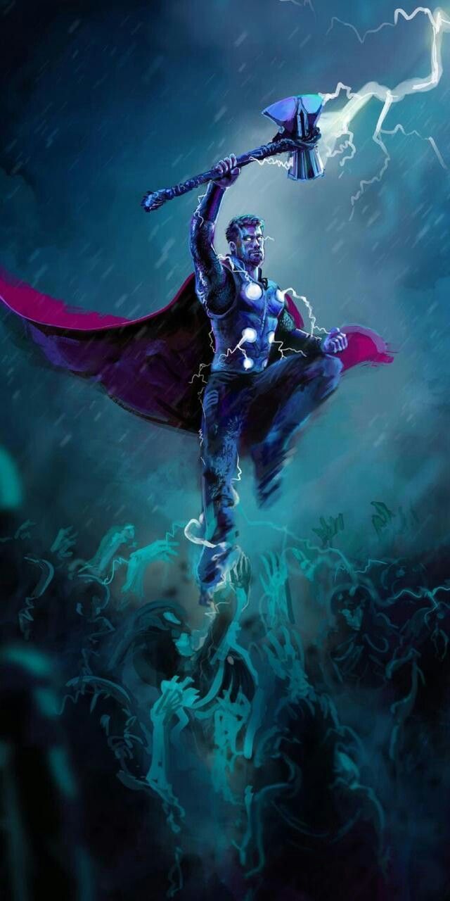 Thor con martello e fulmine, 640x1280 Full HD Verticale, Realme