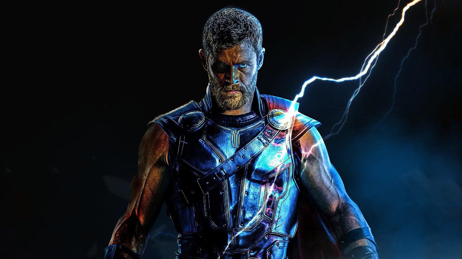 Thor con fulmine sfondo scuro, 1920x1080 1080p, PC