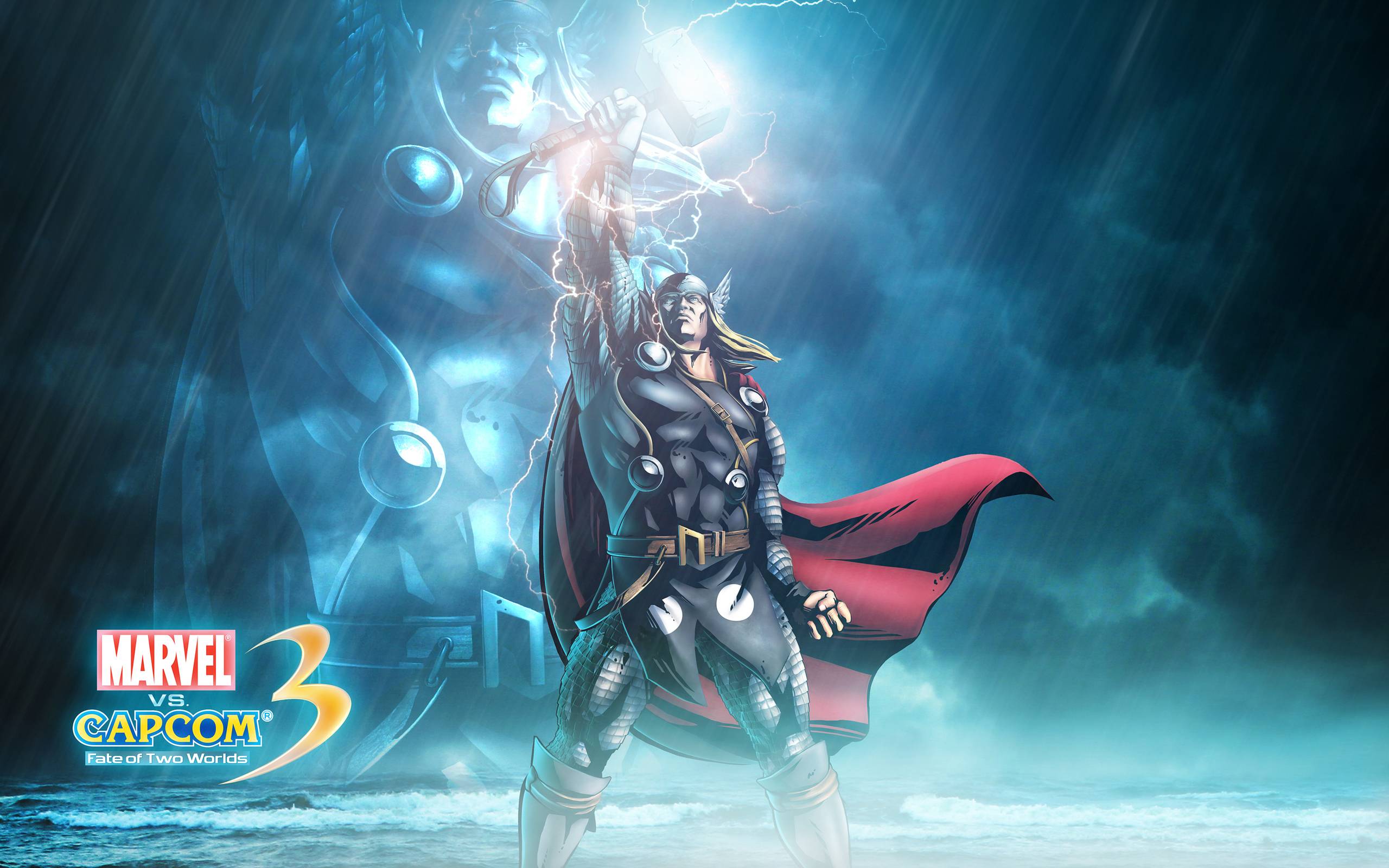 Thor con mjolnir, Marvel vs Capcom, supereroi, 2560x1600 WQXGA, Desktop