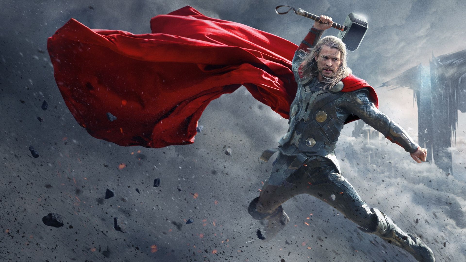 Thor con martello e mantello rosso, 1920x1080 1080p, Desktop