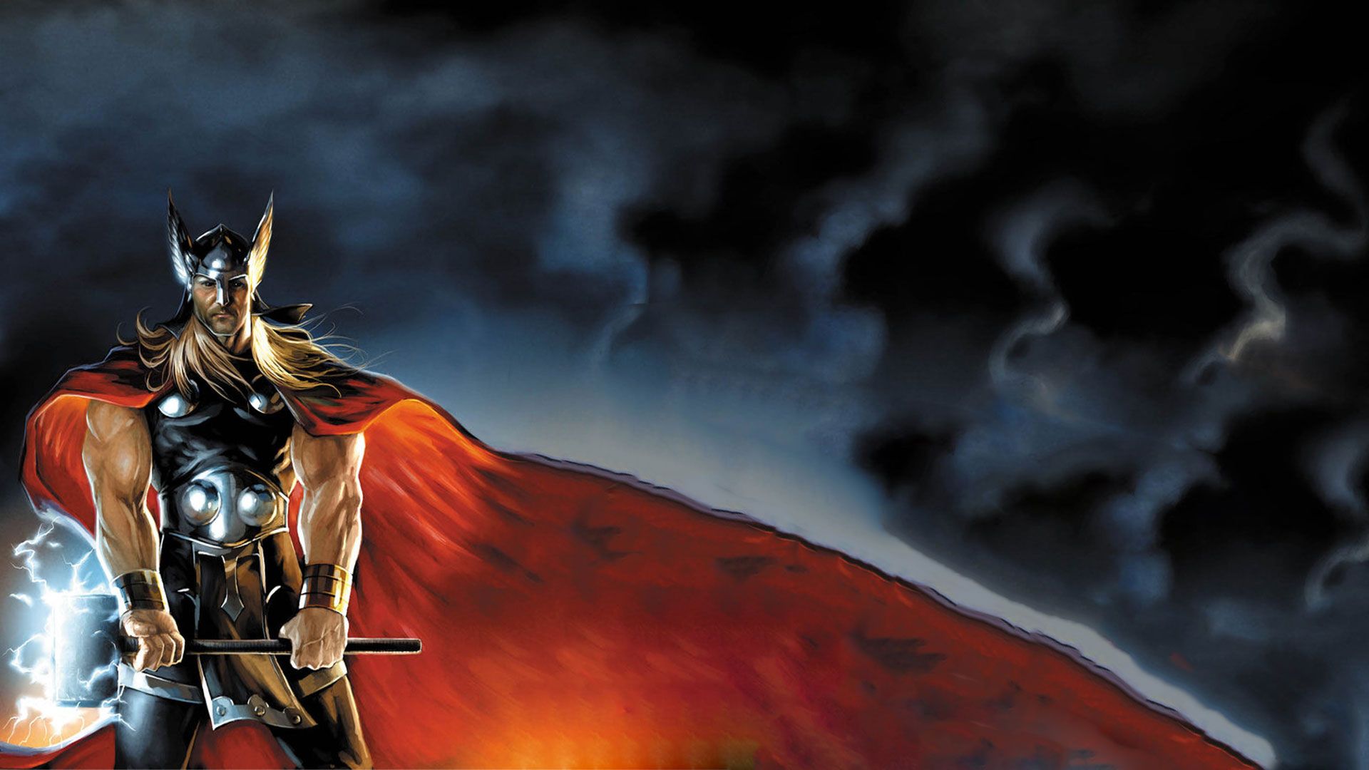 Thor con mantello rosso, 1920x1080 Full HD 1080p, Monitor Gaming