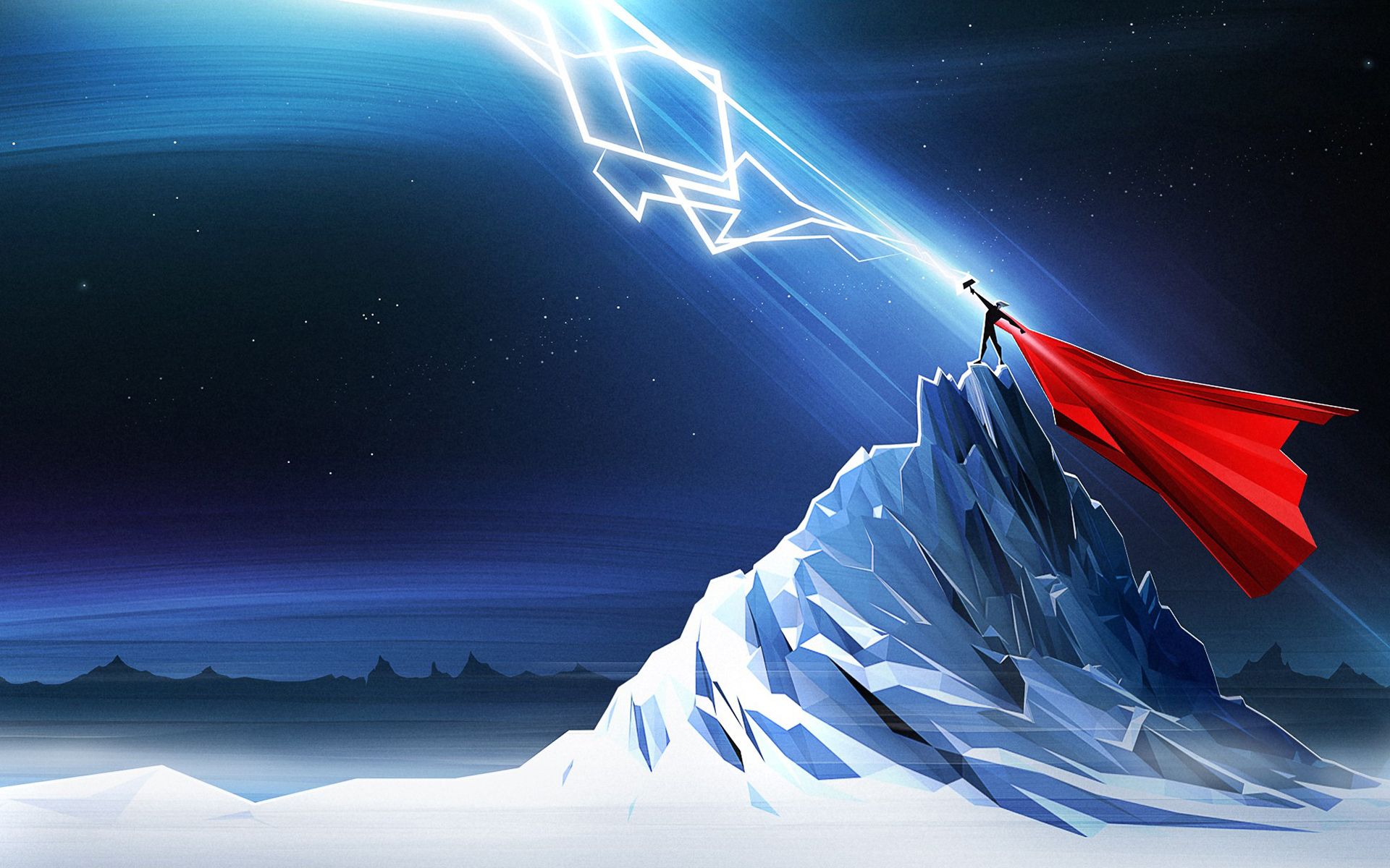 Thor fulmine montagna innevata, 1920x1200 WUXGA, PC