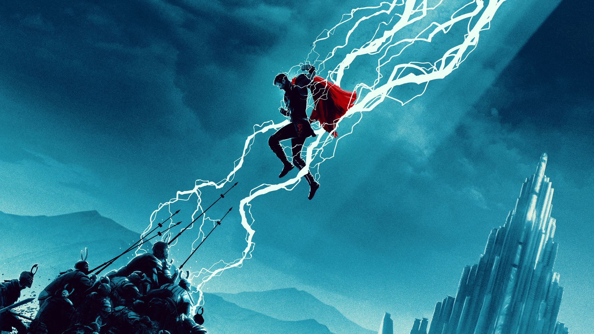 Thor Ragnarok fulmini artwork, 1920x1080 1080p, Desktop