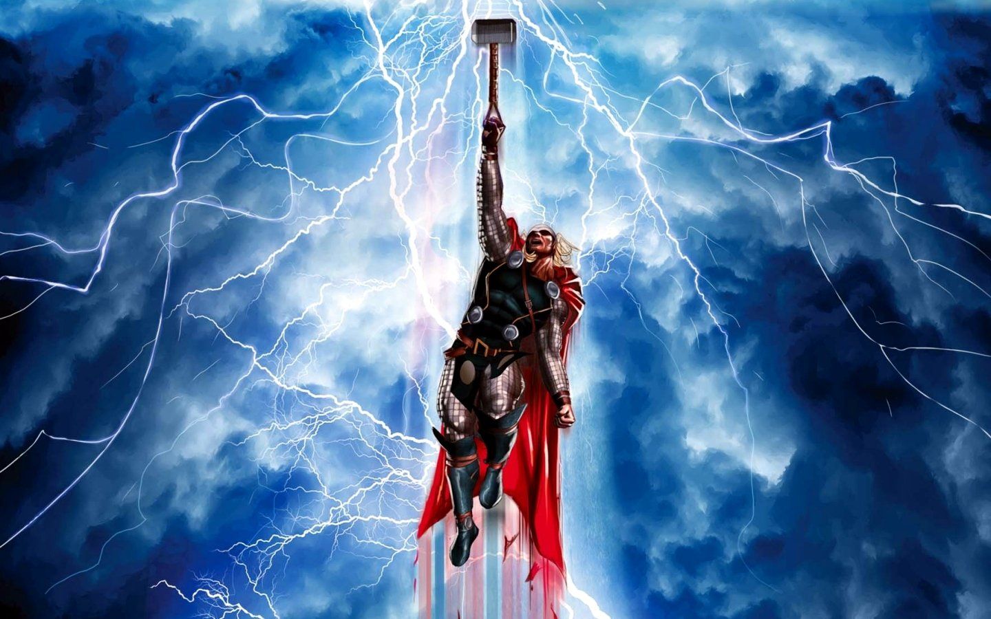 Thor con martello e fulmini, 1440x900 720p, PC