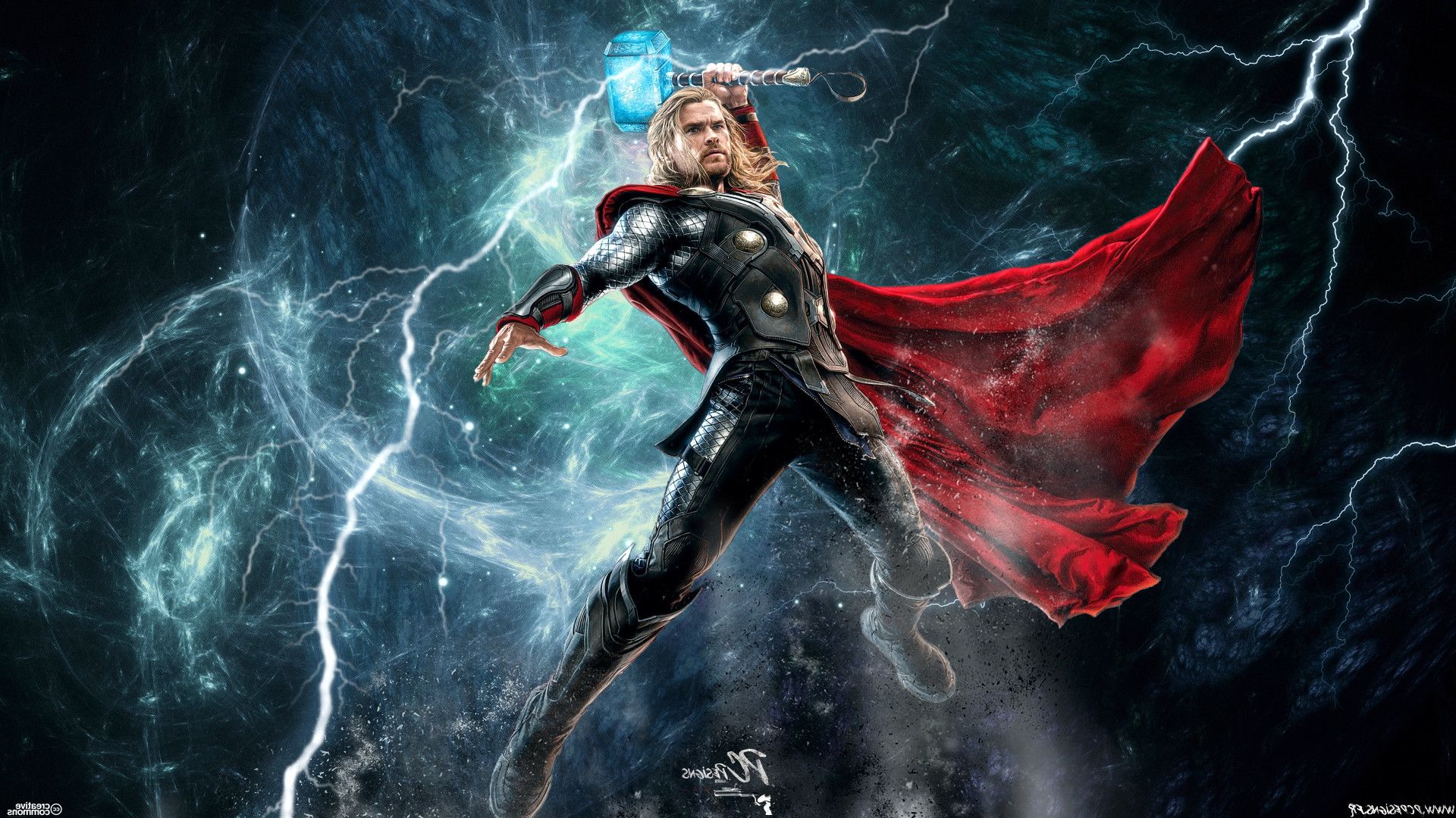 Thor con martello e fulmini, 1920x1080 Full HD 1080p, Desktop