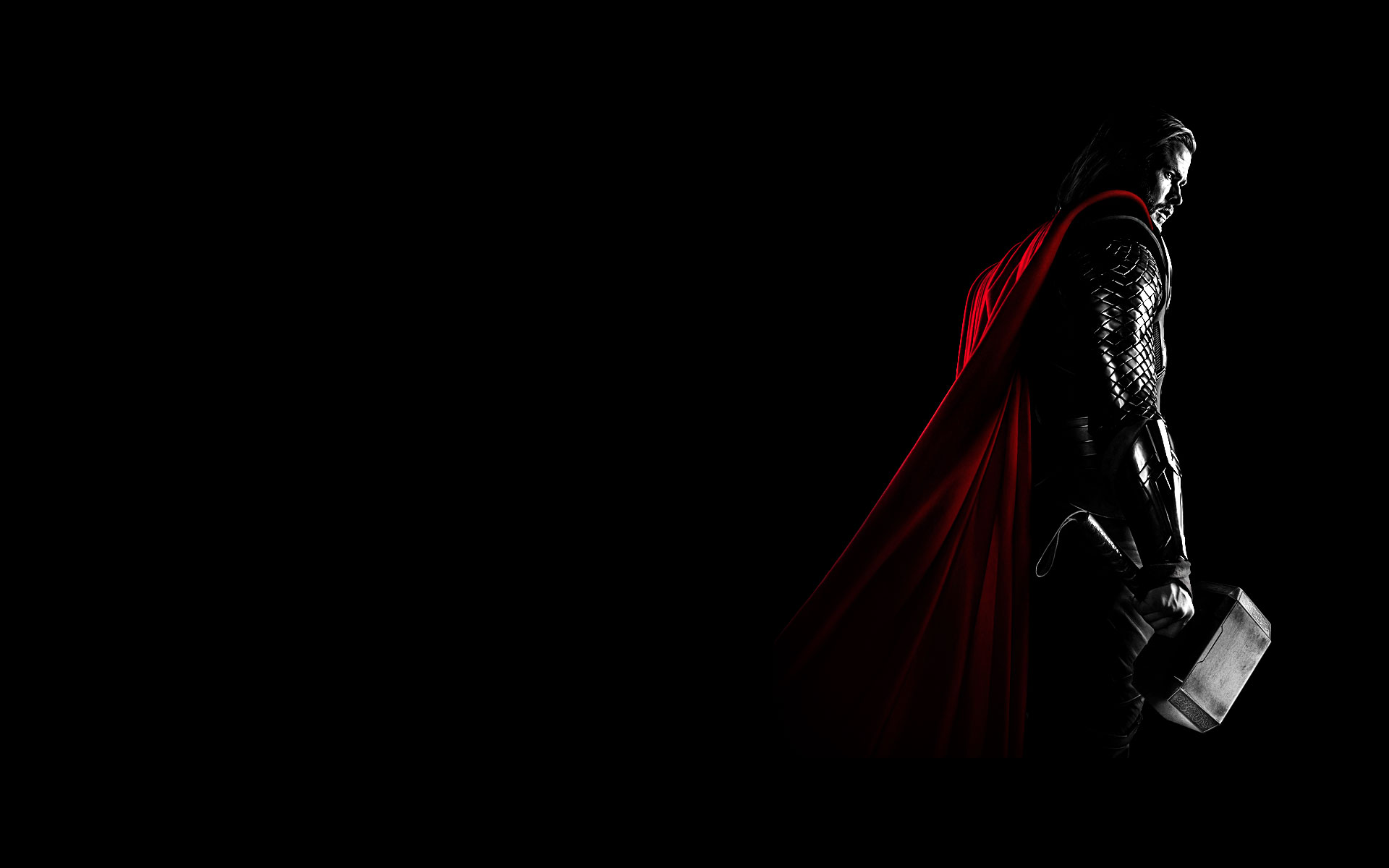 Thor silhouette mantello rosso, 1920x1200 Full HD+, PC
