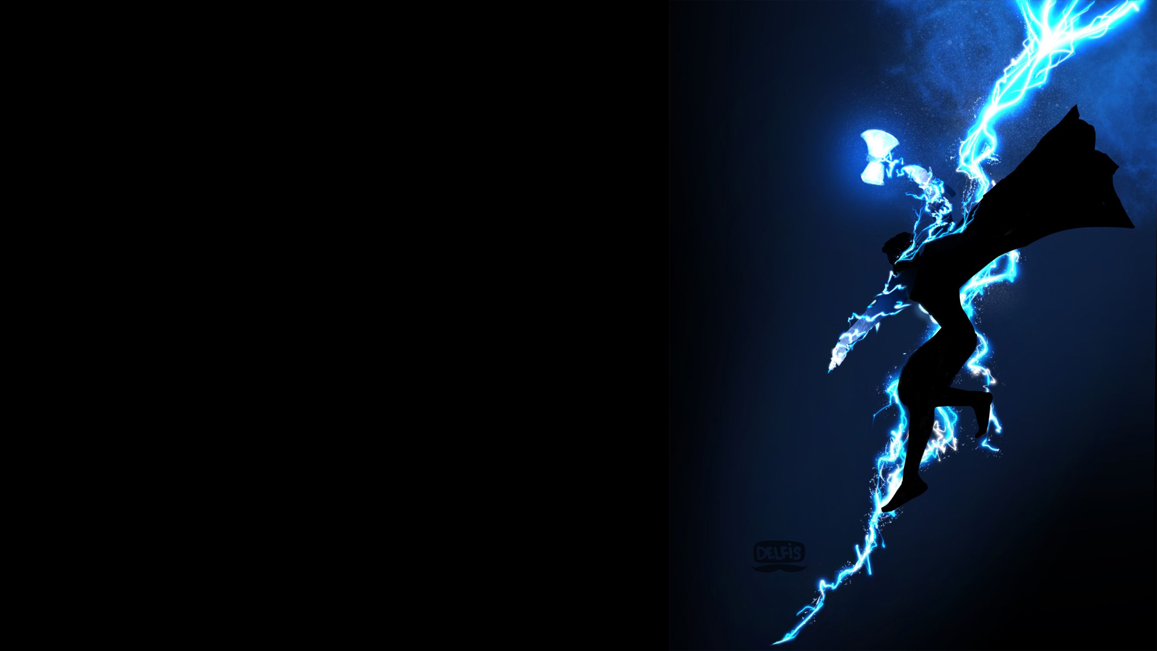 Thor fulmini blu scuro, 3840x2160 UHD, Monitor Gaming