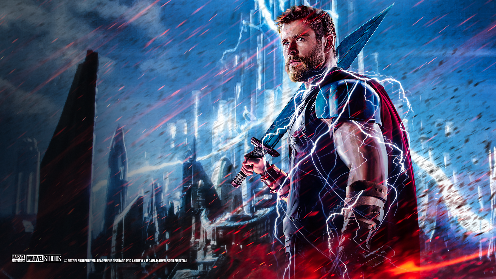 Thor Ragnarok fulmine blu, 1600x900 HD, Monitor Gaming