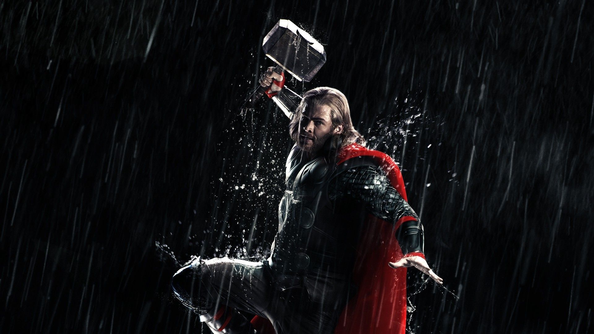 Thor con martello sotto pioggia, 1920x1080 1080p, Monitor Gaming