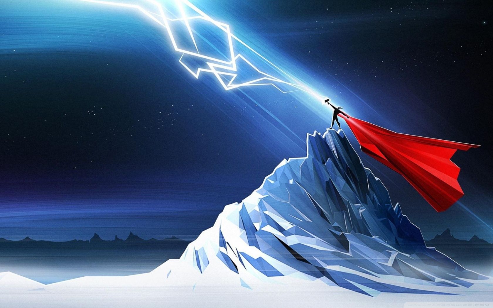 Thor fulmine montagna innevata, 1680x1050 HD, PC