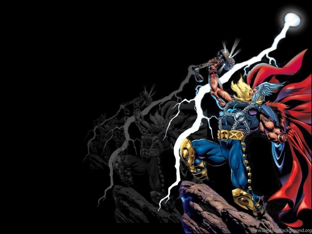 Thor con martello e fulmine, 1024x768 HD, Desktop