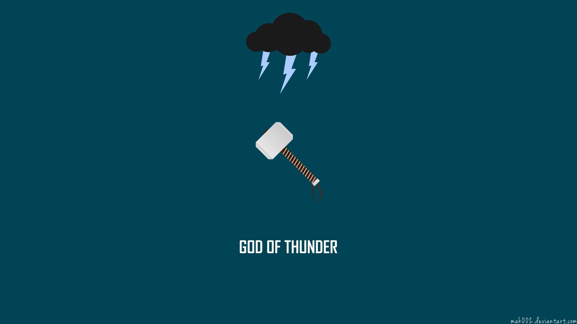 Martello Thor Mjolnir nuvola fulmini minimal, 1920x1080 Full HD, Desktop