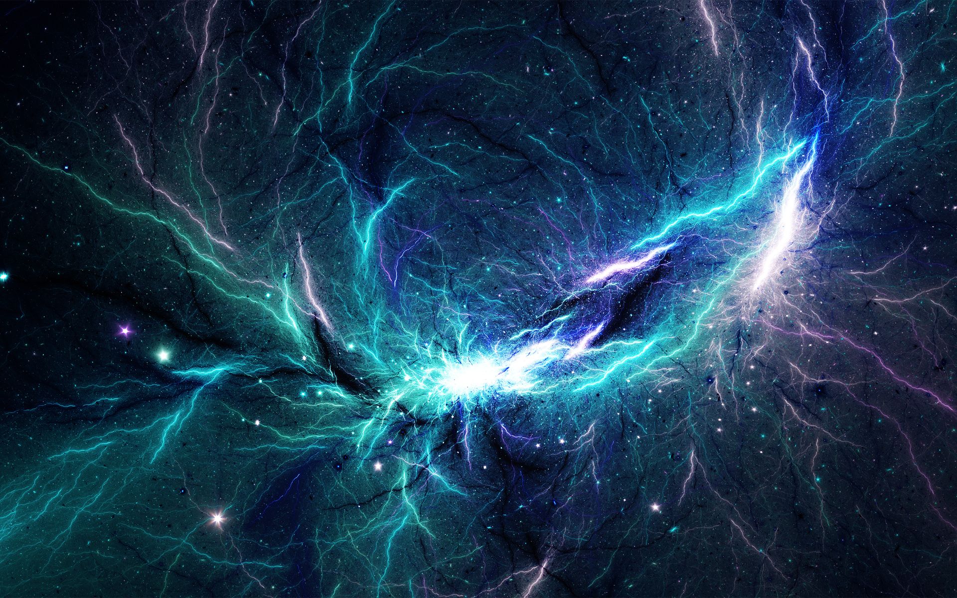 Nebulosa spaziale fulmini blu, 1920x1200 Full HD+, PC Desktop