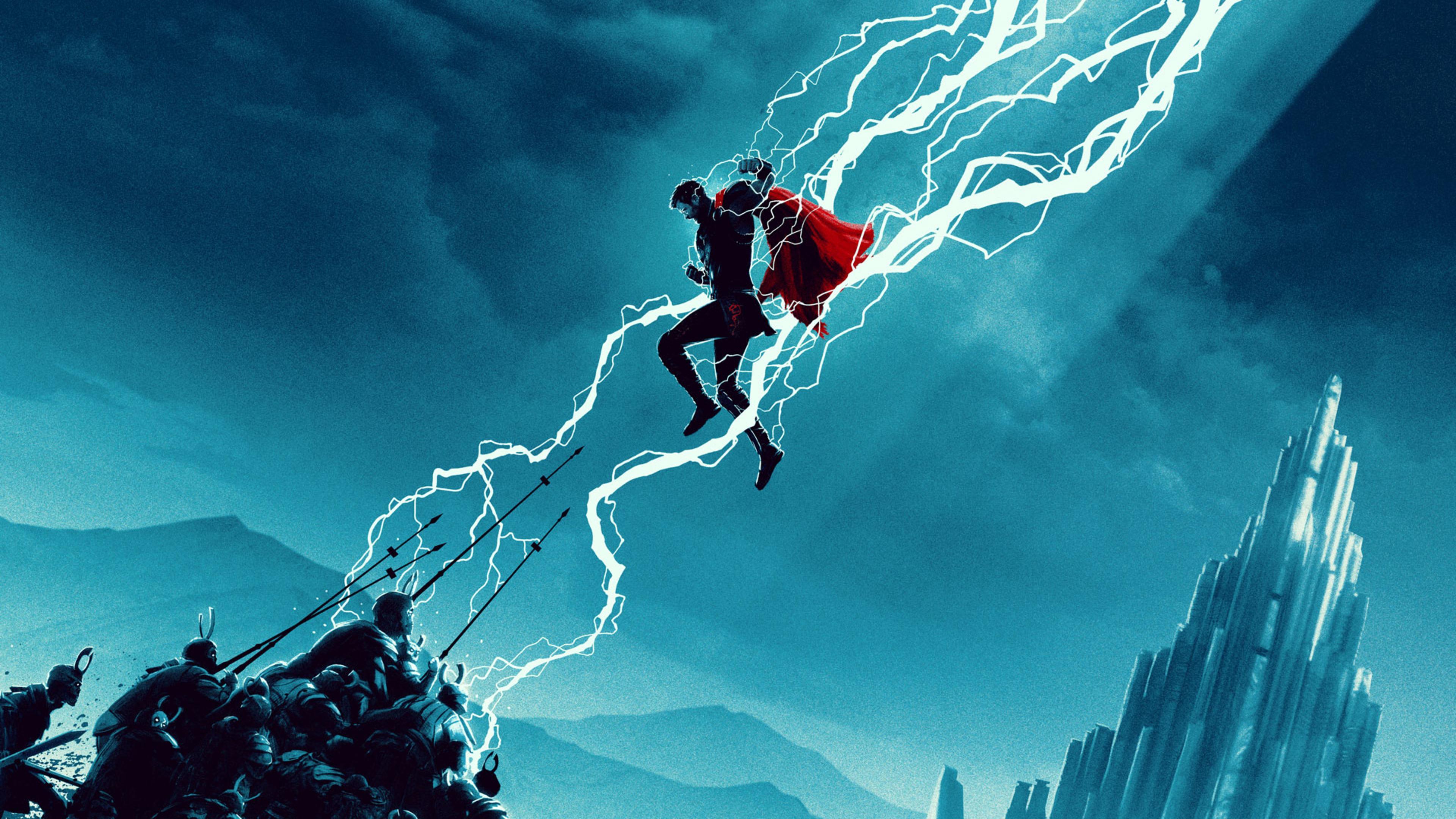 Thor con fulmini, Asgard, 3840x2160 Ultra HD, PC