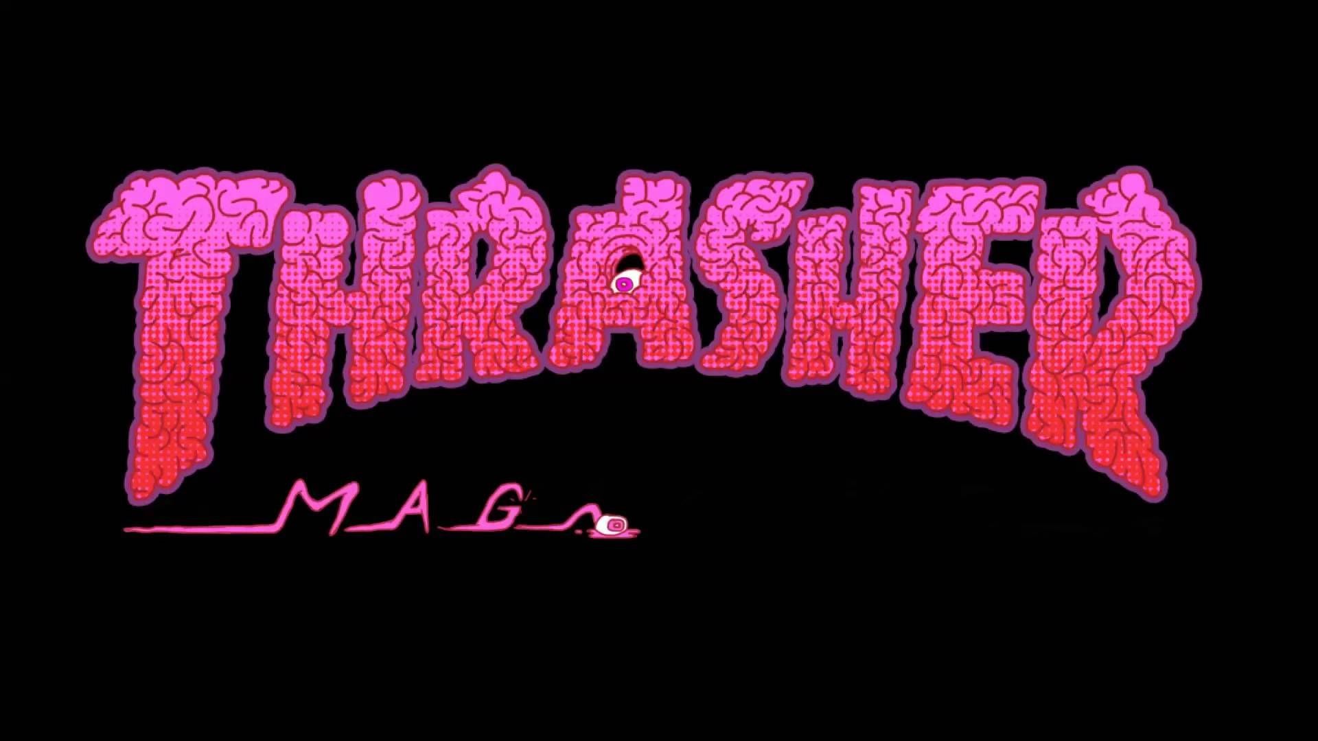 Skateboarder salto logo Thrasher, 1900x1200 900p, PC Desktop
