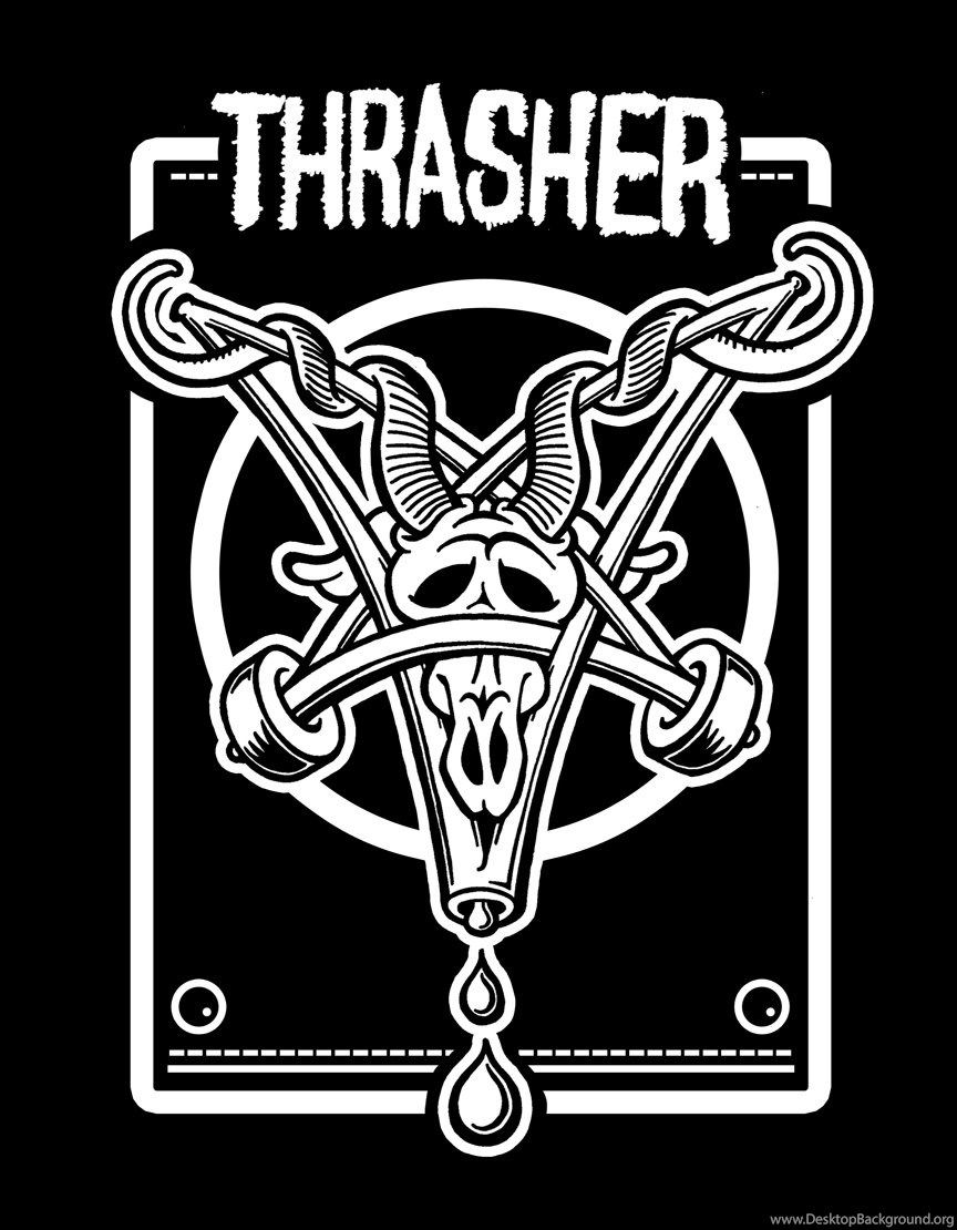 Logo Thrasher teschio capra, 864x1110 Full HD Verticale, iPhone