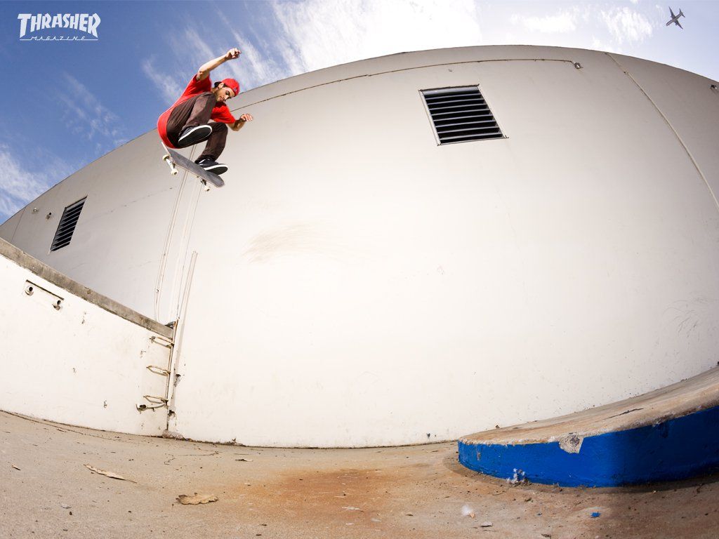 Skateboarder salto rampa notte, 1024x768 HD, PC Desktop
