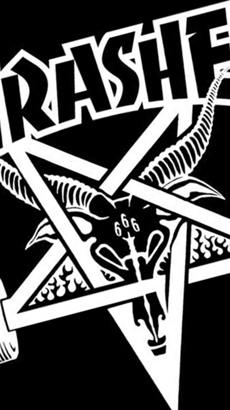 Logo Thrasher pentagramma teschio, 750x1334 Full HD Verticale, Smartphone