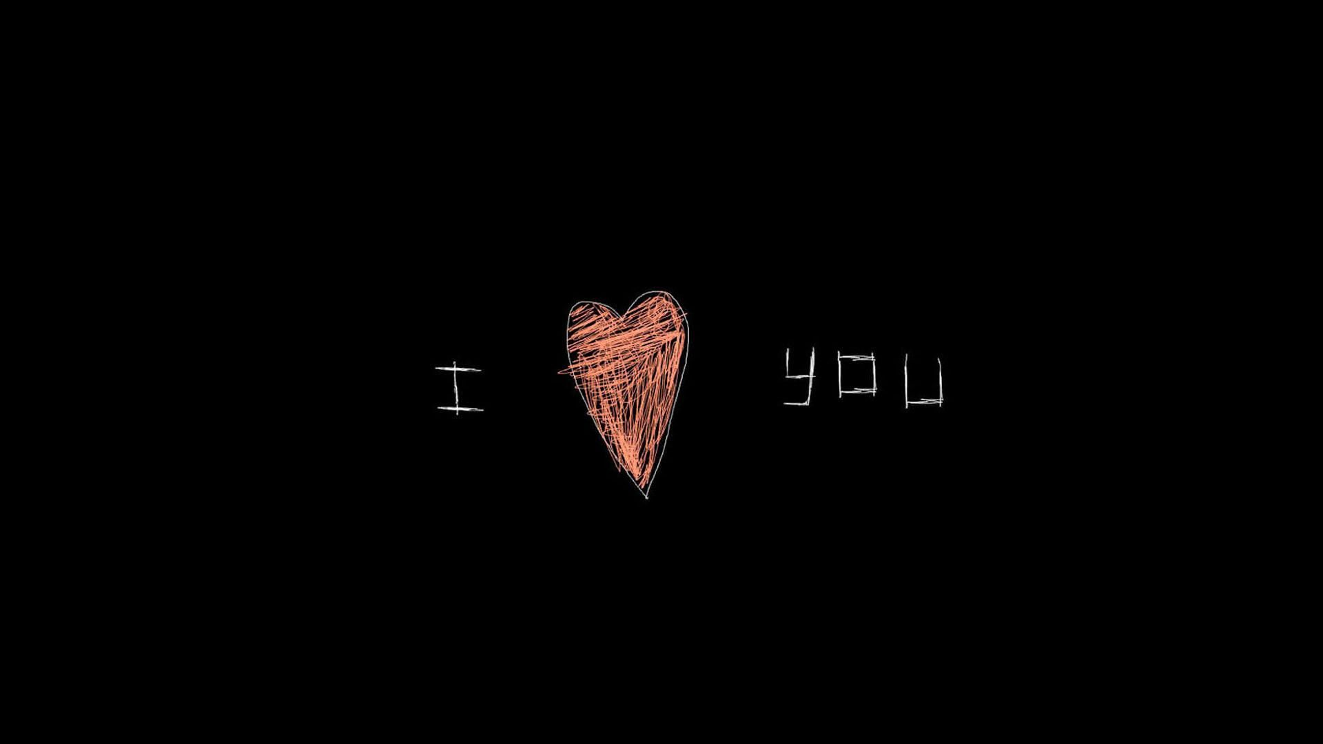 Cuore disegnato scritta I love You, 1920x1080 1080p, PC Desktop