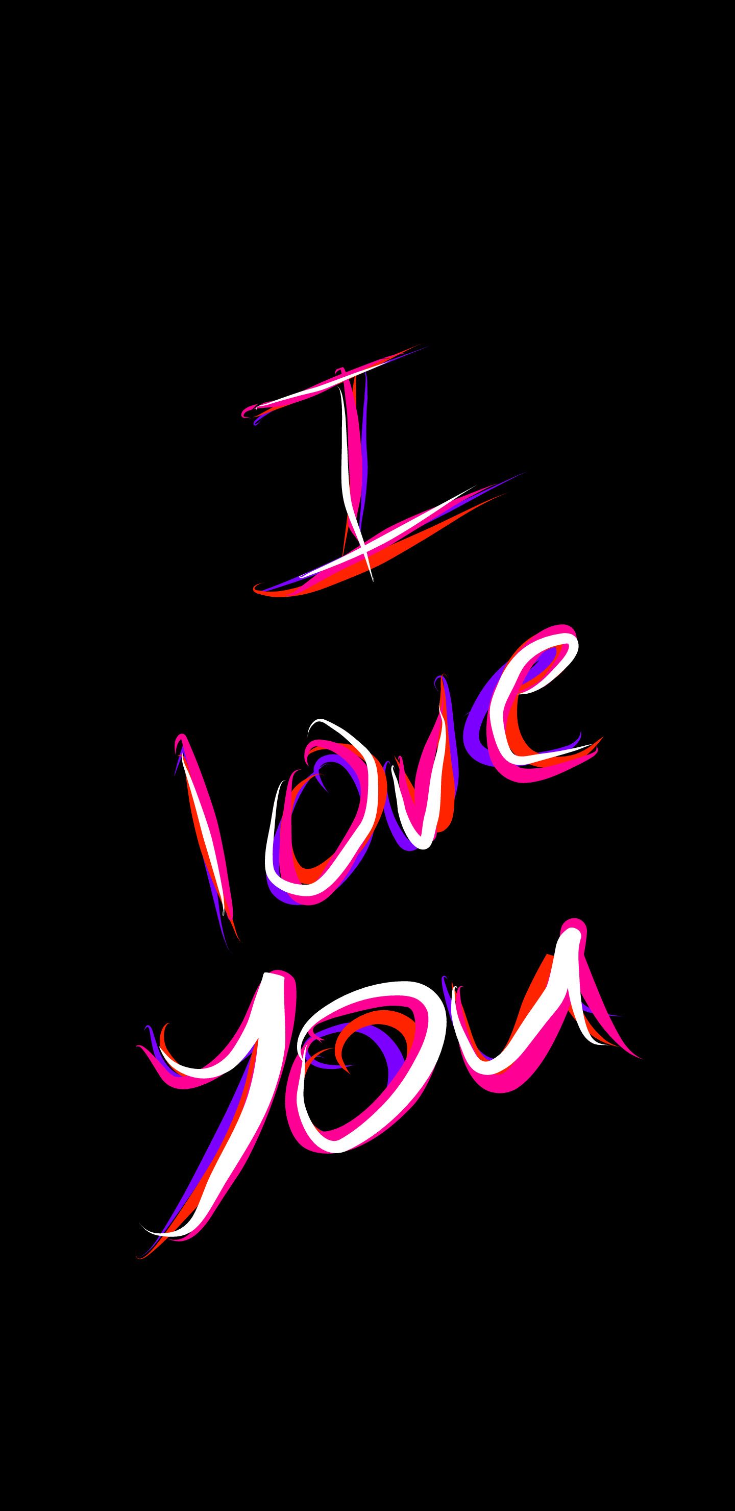 Scritta I love you neon, 1440x2960 Full HD Verticale, iPhone