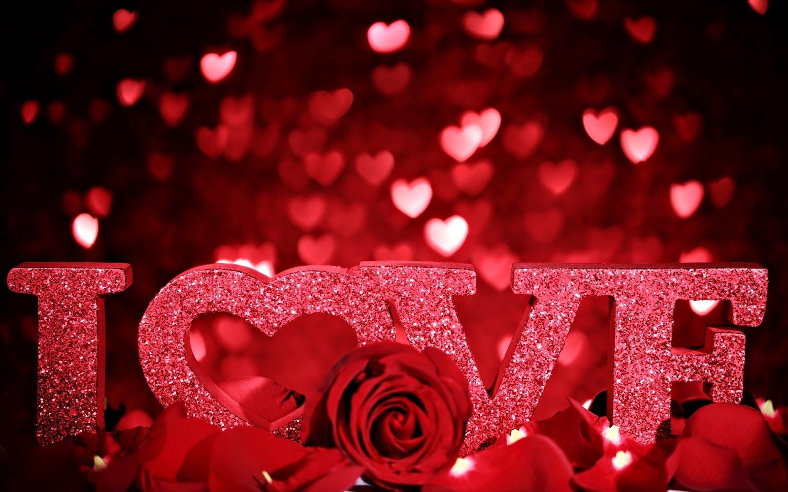 Scritta I Love con rosa rossa, 1600x1000 900p, PC