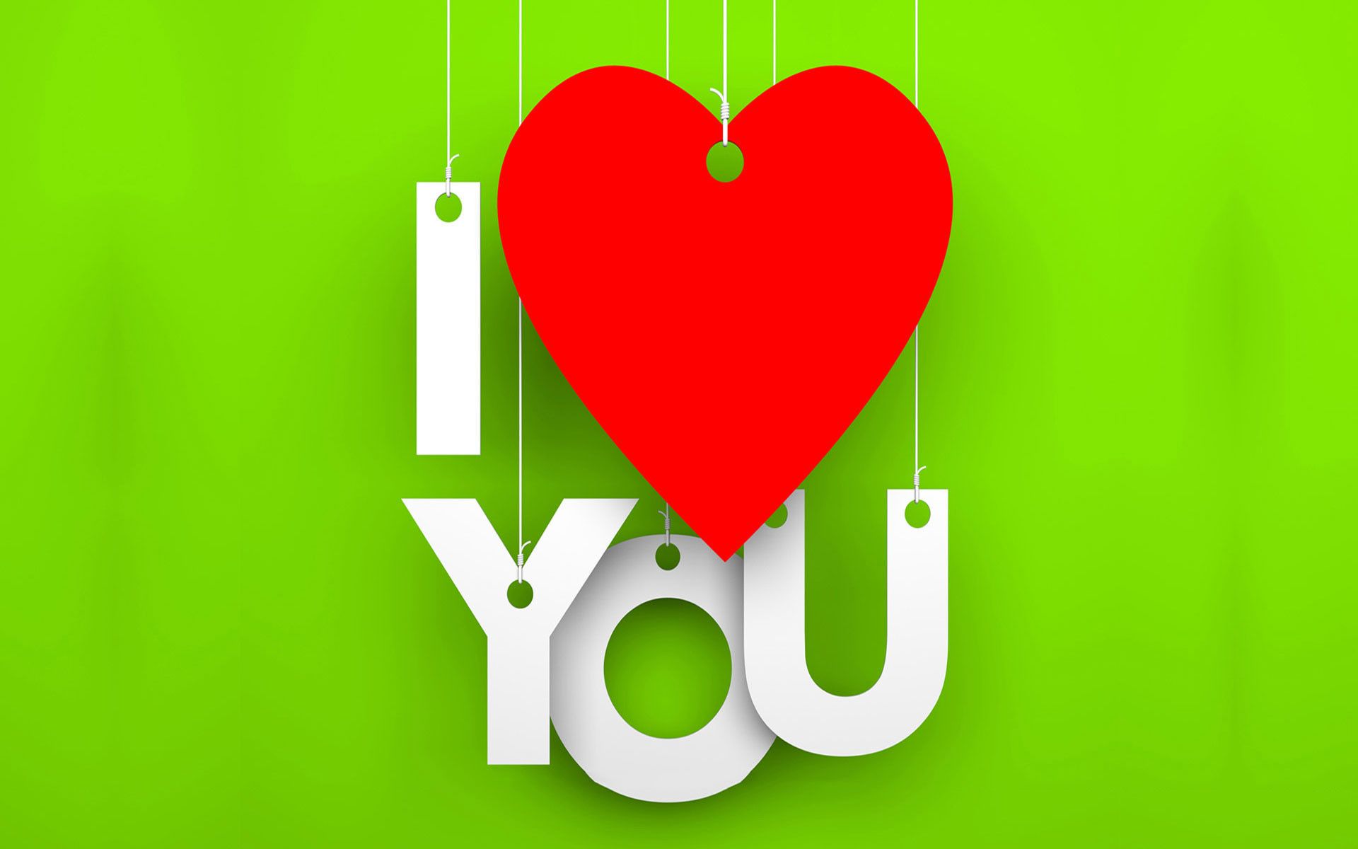I Love You cuore rosso verde, 1920x1200 Full HD+, Laptop