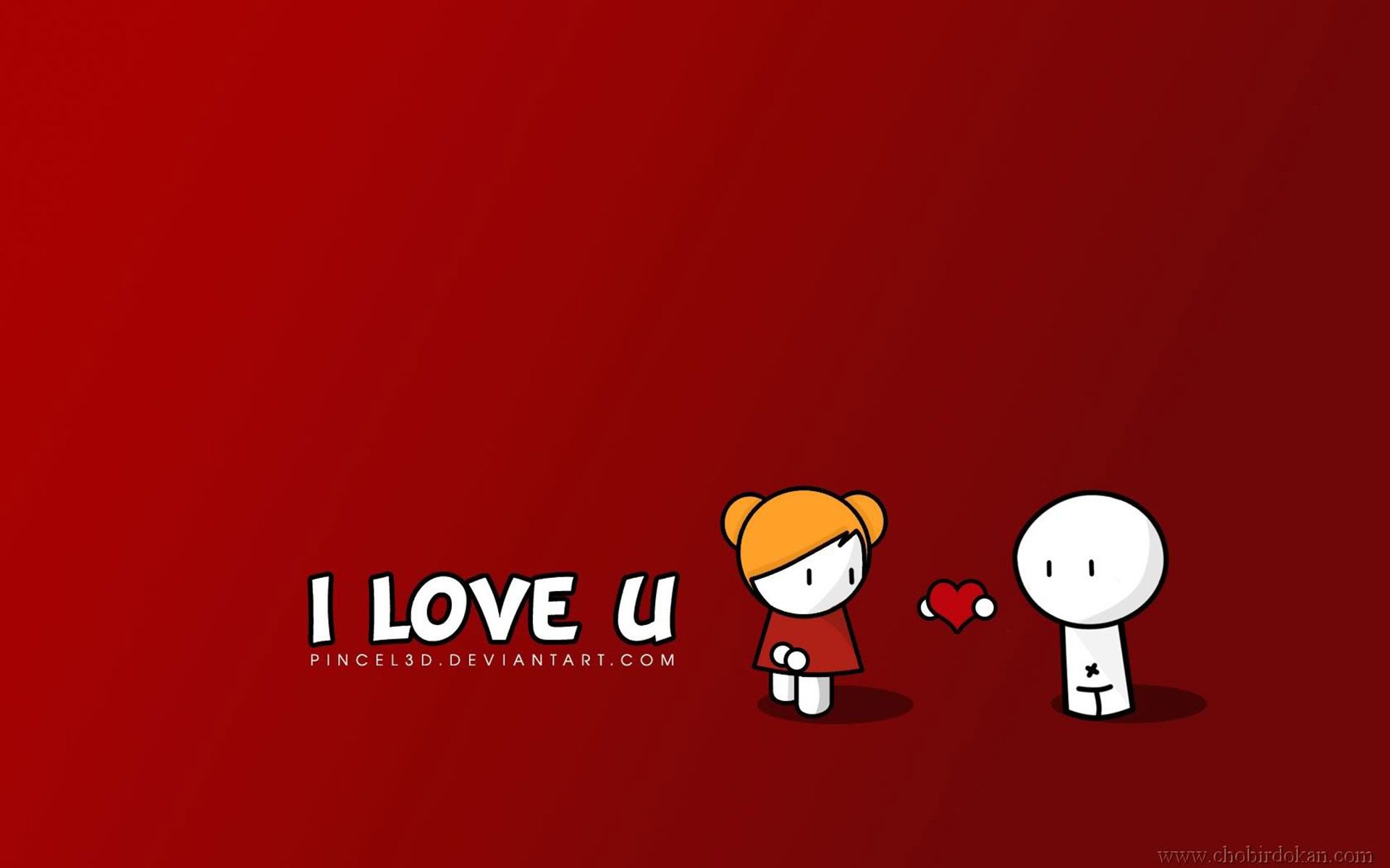 Personaggi cartoon I Love U, 1920x1200 Full HD+, Desktop