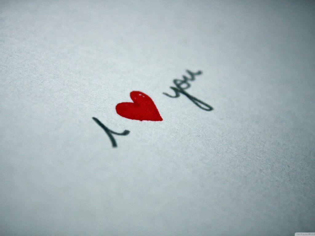 Cuore rosso disegnato I love you, 1024x768 HD, PC
