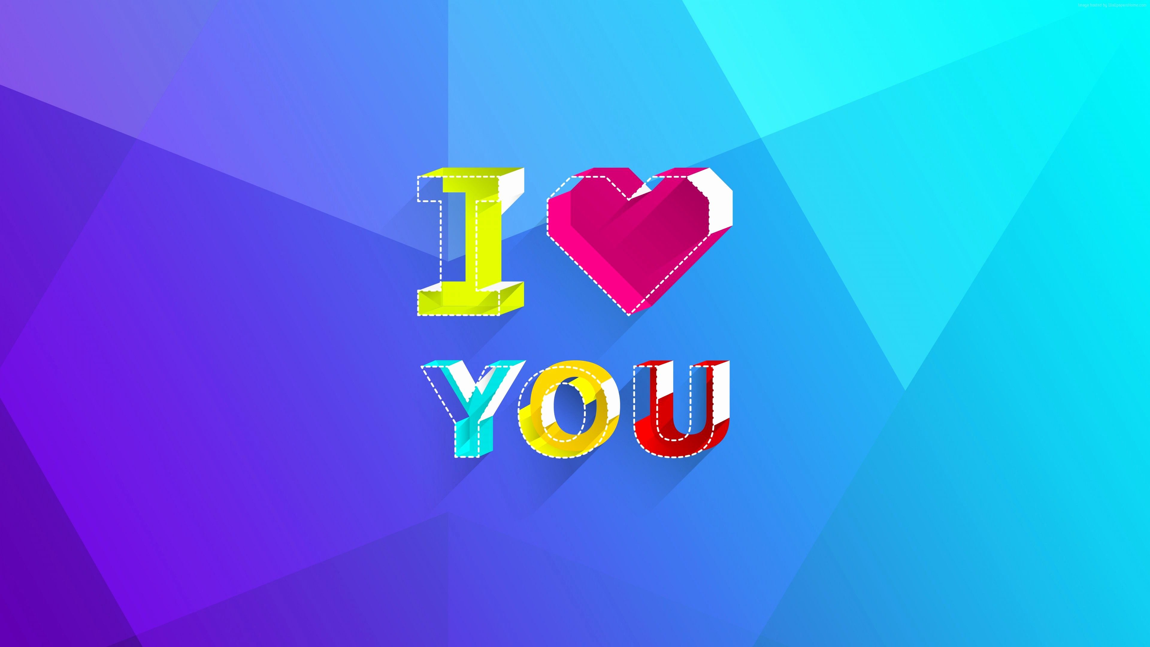 Scritta I Love You colorata, 3840x2160 4K, Desktop 4K