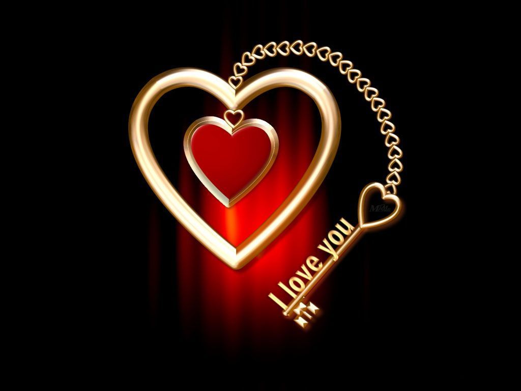 Cuore dorato con chiave, 1024x768 HD, iMac