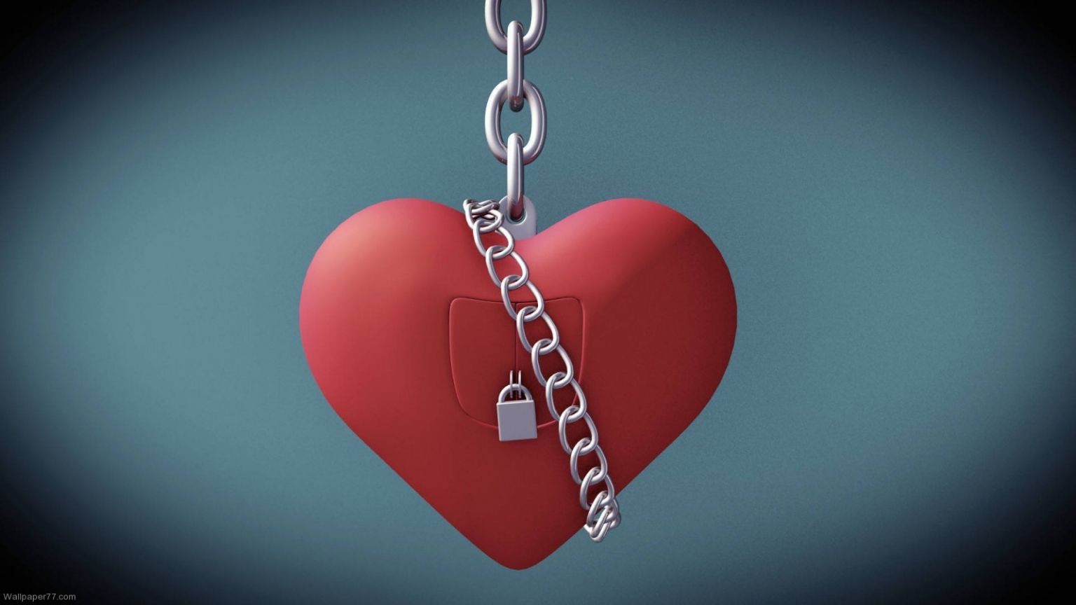Cuore rosso con lucchetto e catena, 1536x864 HD, PC Desktop