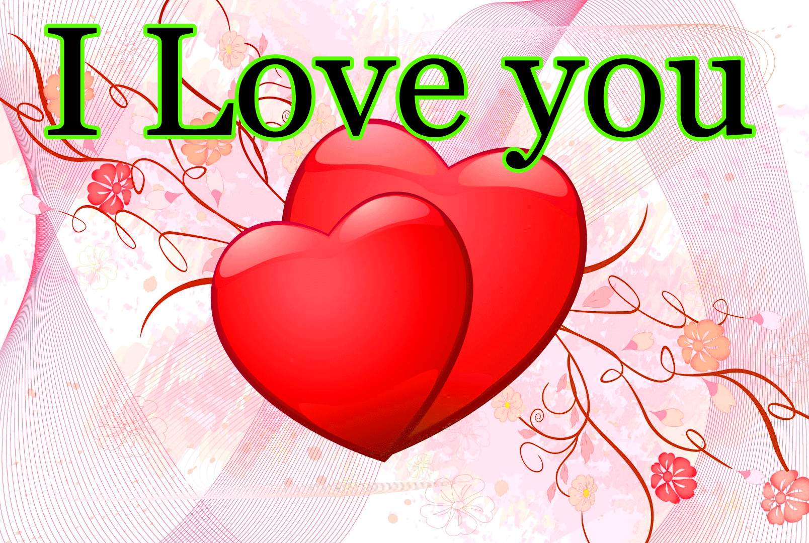 Cuori rossi con scritta I Love you, 1608x1080 900p, HP Laptop