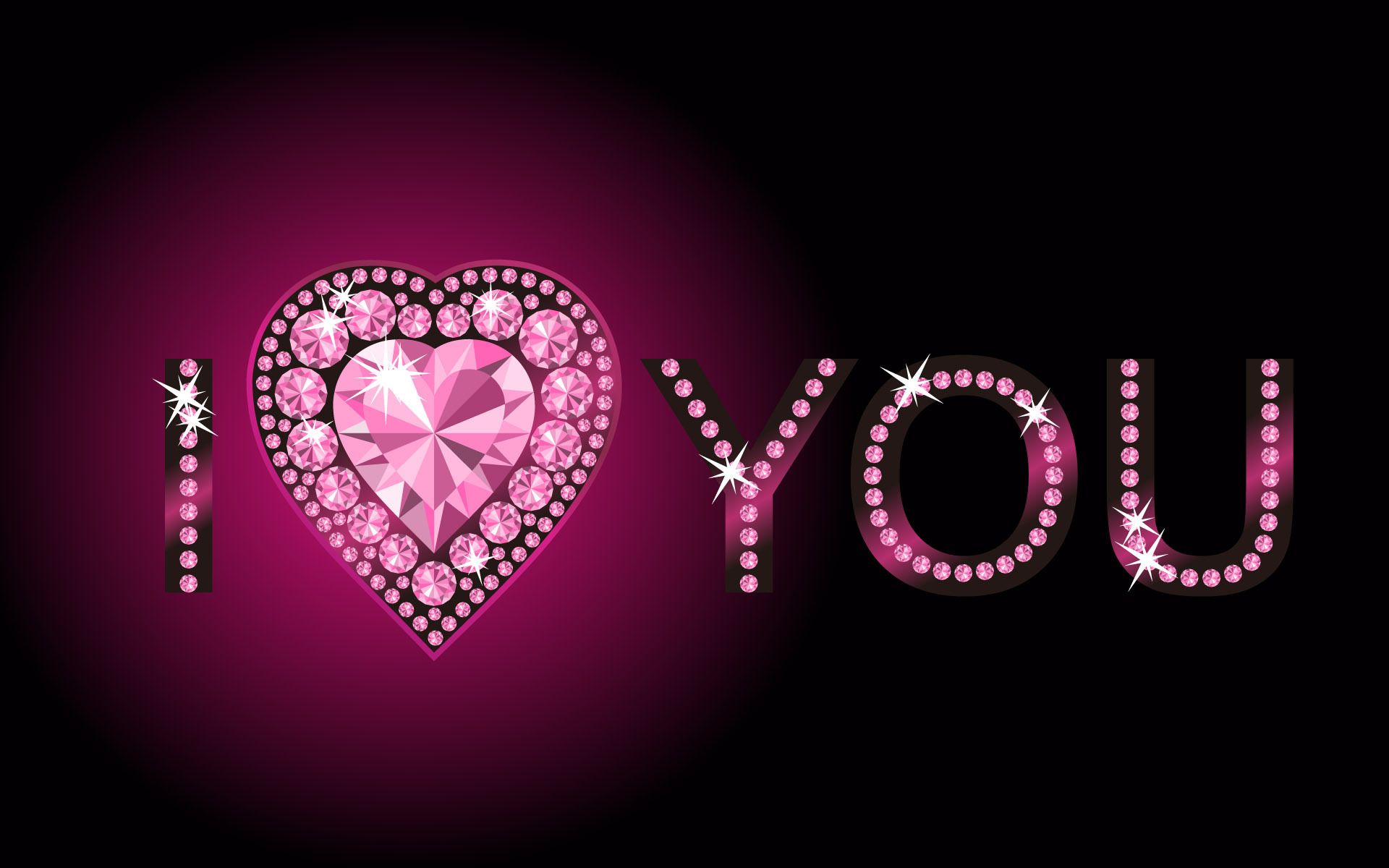 Cuore diamanti rosa I love you, 1920x1200 Full HD+ WUXGA, Desktop