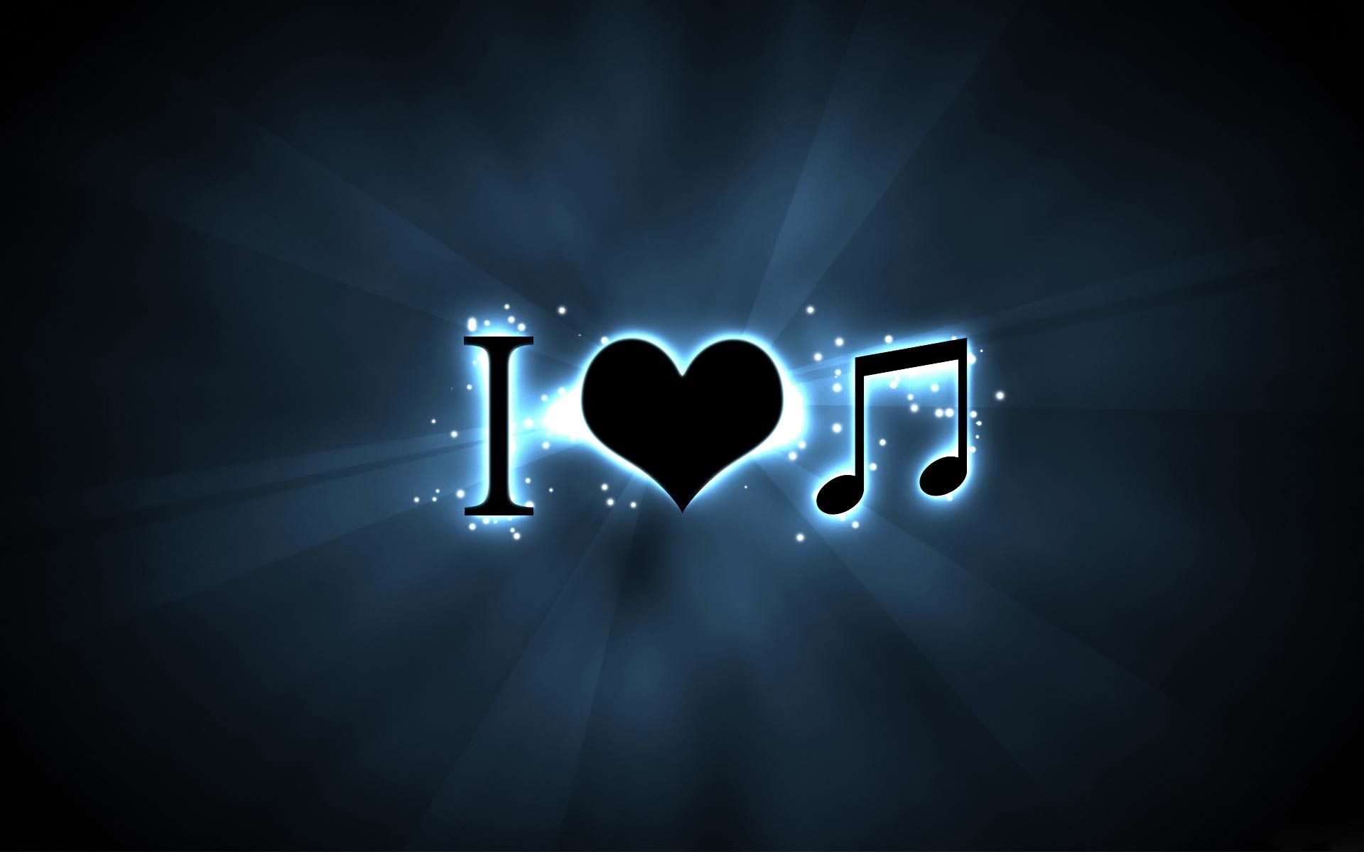 Cuore e nota musicale blu, 1920x1200 WUXGA, PC Desktop