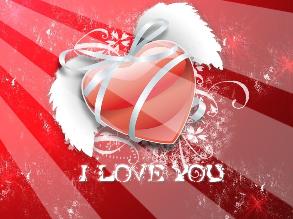 Cuore rosso con nastro argento, 1024x768 HD, PC Desktop
