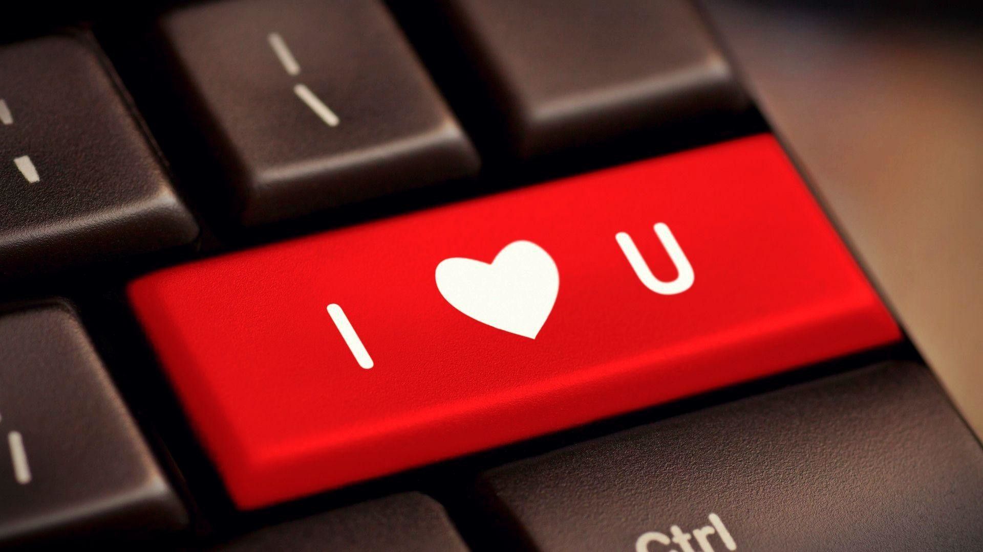 Tasto tastiera rosso I Love U, 1920x1080 Full HD 1080p, Desktop