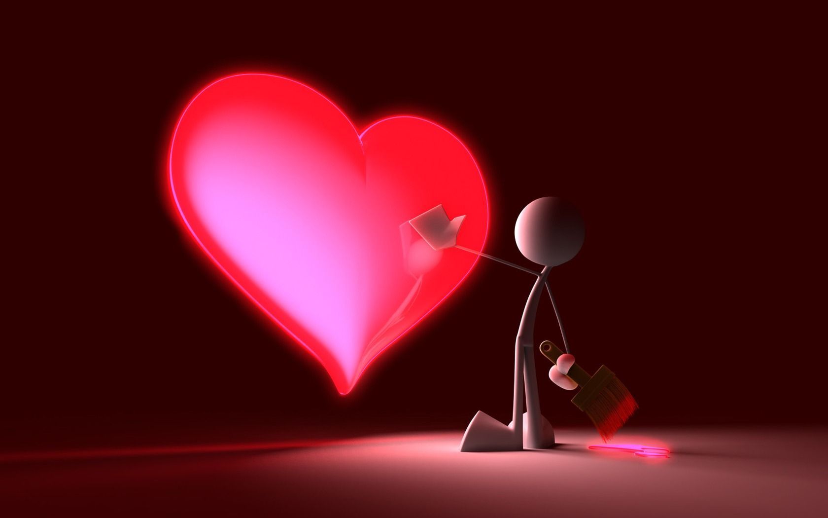 omino disegna cuore rosso, 1680x1050 HD, Laptop