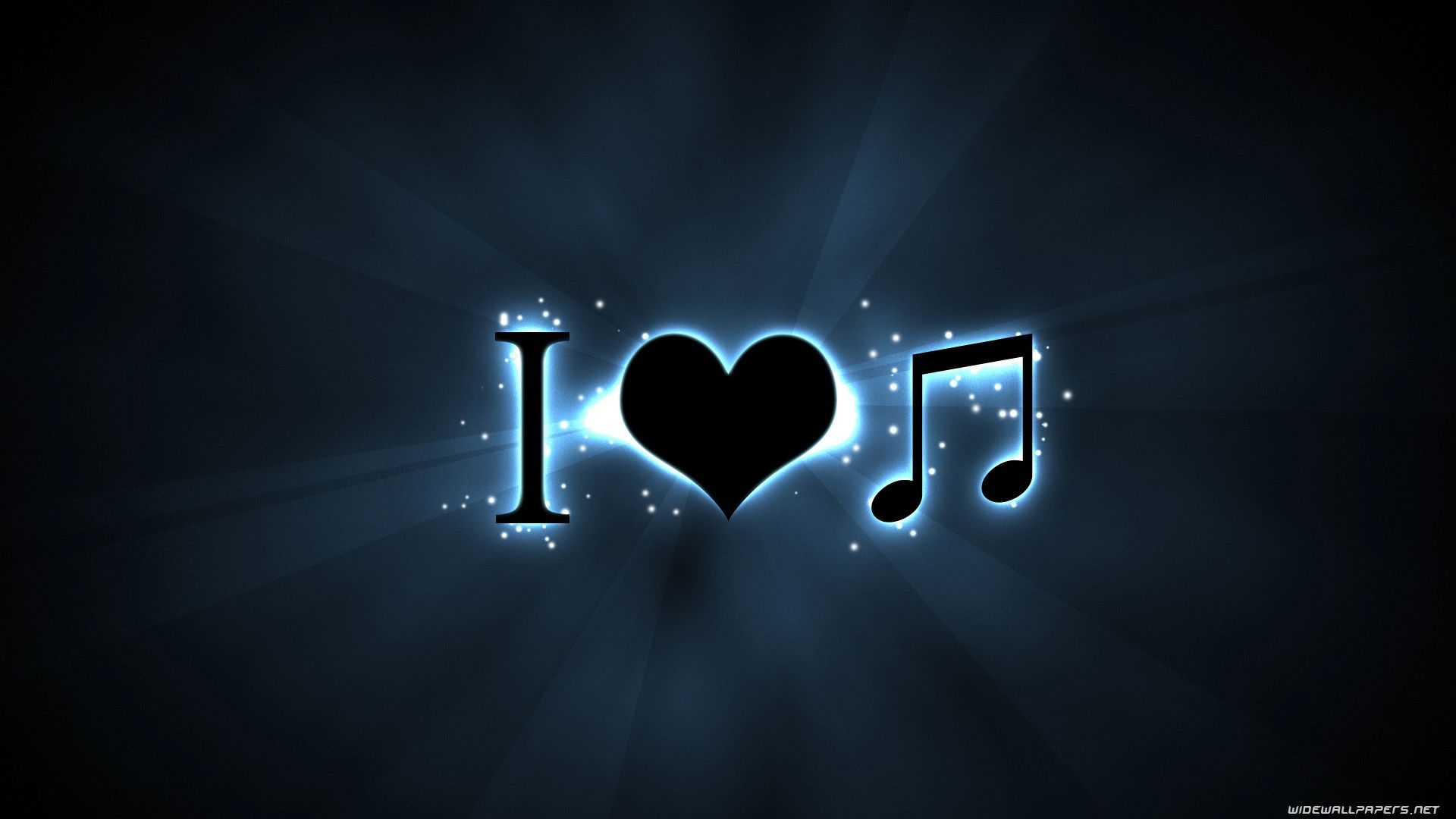 Cuore e nota musicale blu, 1920x1080 Full HD 1080p, PC Desktop